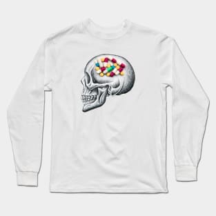 Addiction Skull Medicines - art by ben heine Long Sleeve T-Shirt